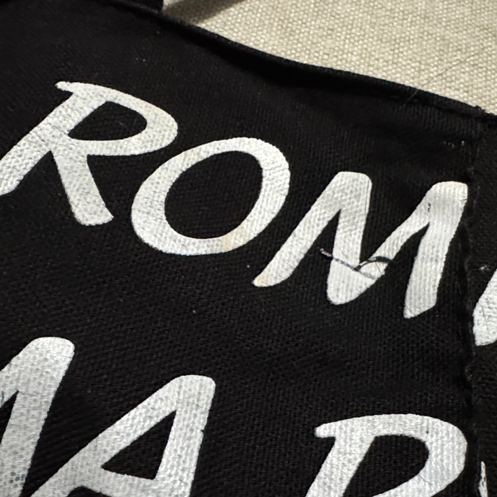 Roma Italia Souvenir Cotton Tote Bag-Zip Top-Black/White/Red - Picture 3 of 16